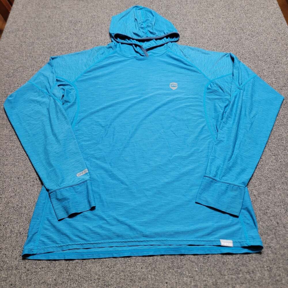 NRS Shirt Mens Medium Blue H2core Silkweight Hoodie Outdoors Performance UPF50